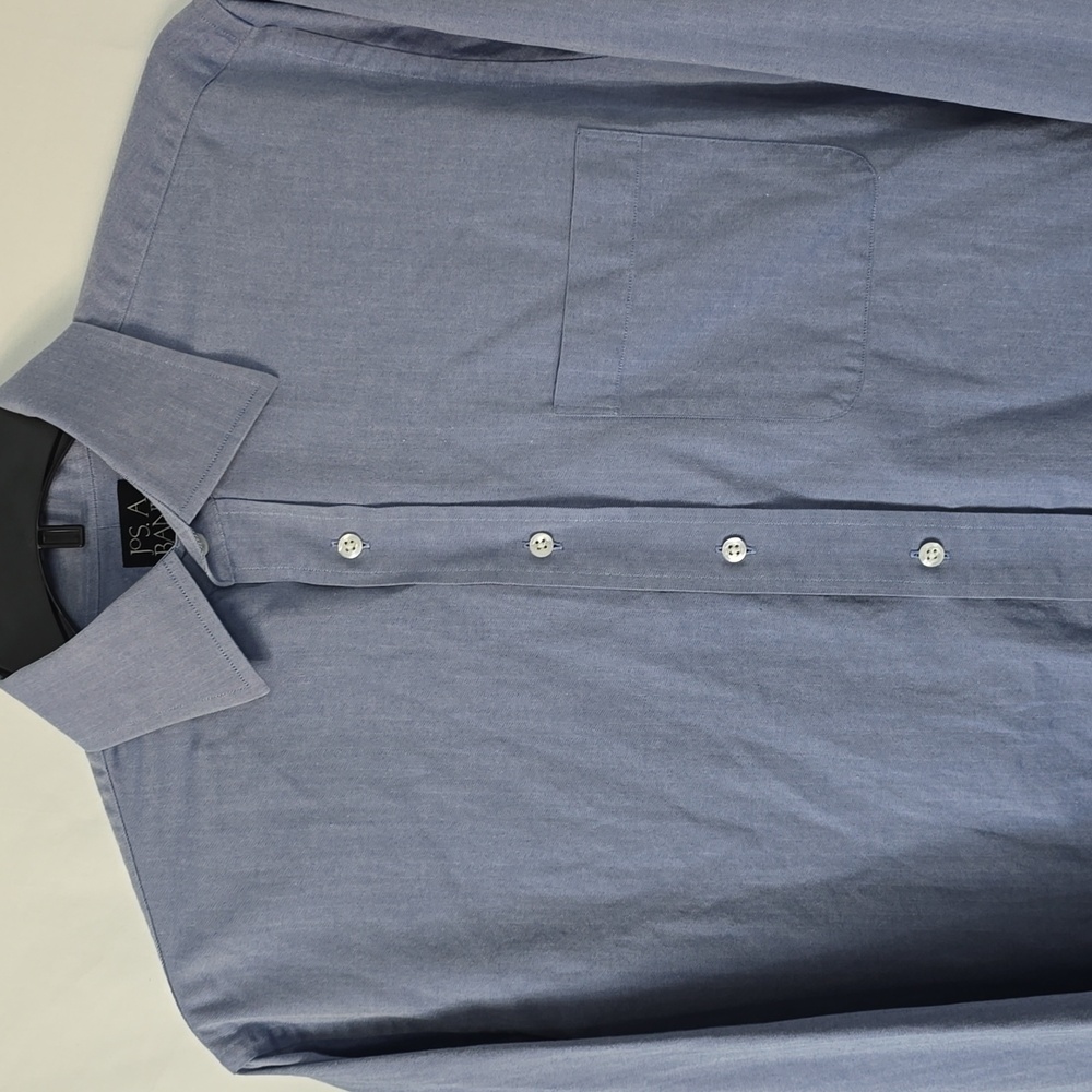 Men's Jos A Bank Blue Chambray Dress Shirt